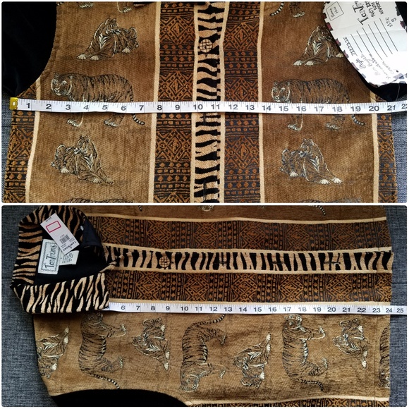 NWT TanTrums sz S Tiger Themed Velvet Top - Picture 2 of 4